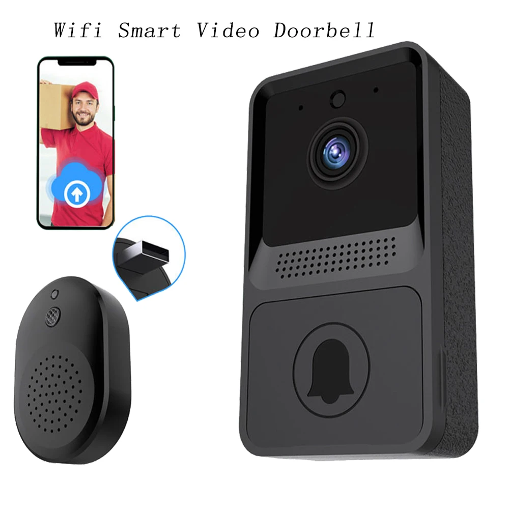 

Smart Video Doorbell Wireless Wifi Two-way Intercom Audio Photo Video Recording Doorbell for Home Office Security