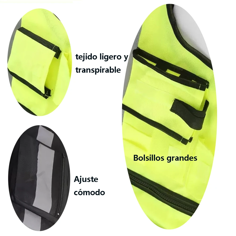 Green Black Safety Vest High Visibility Reflective Safety Vest Xl With Pocket Fit For Construction Workers Cyclists Runners reflective safety vest