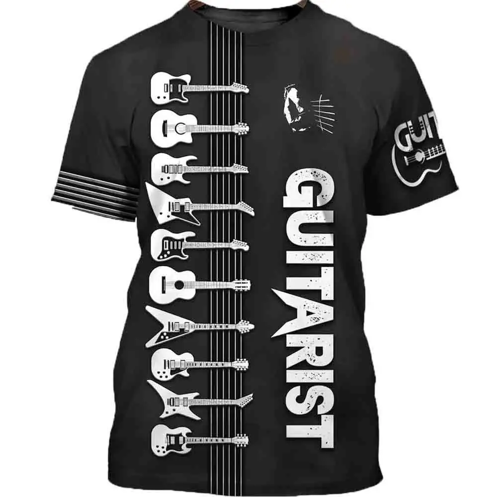 

Летние мужские футболки с графикой гитары, 3d модная футболка для музыки, женская уличная одежда, Свитшот в стиле Харадзюку, мужская одежда в стиле хип-хоп