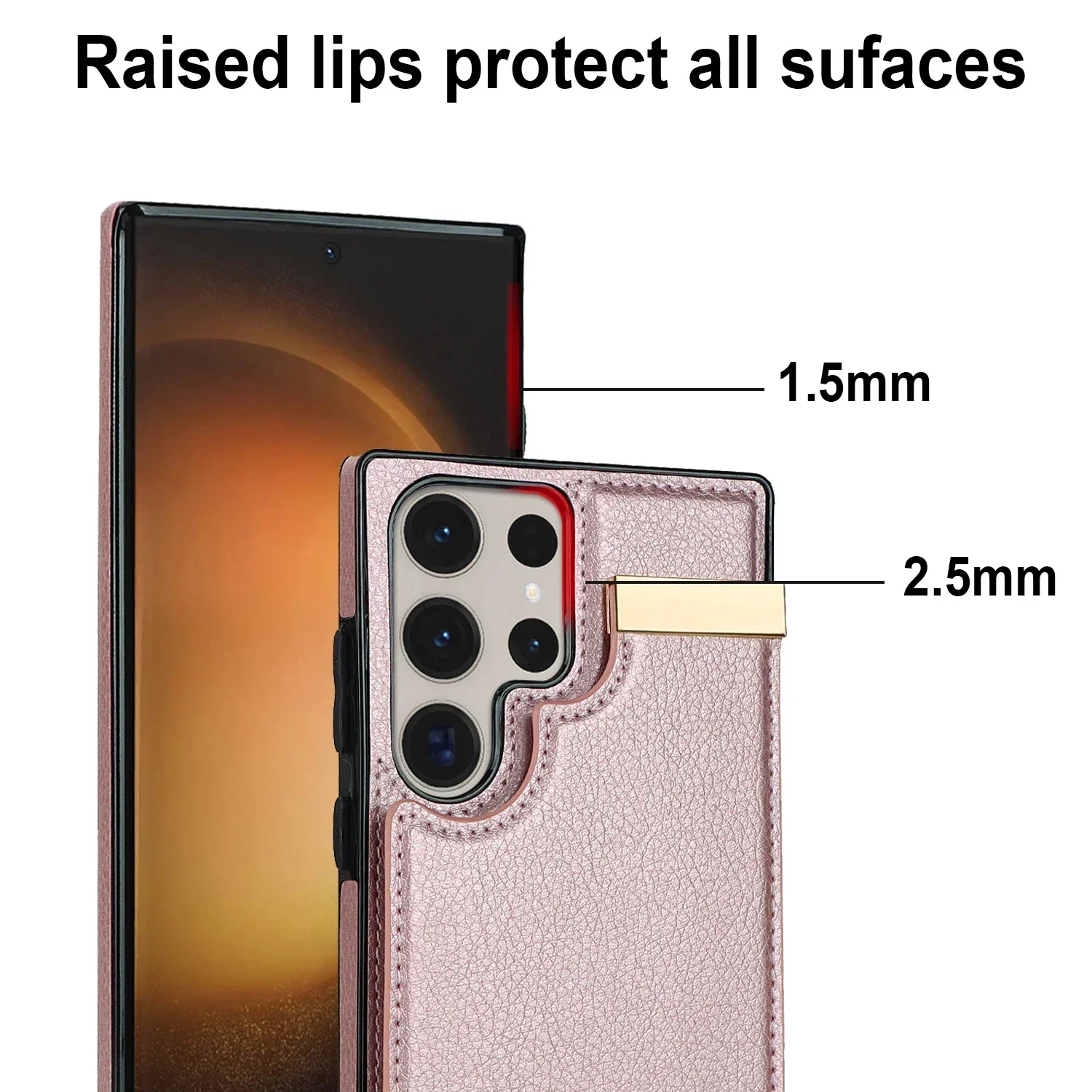 Leather Wallet Case with Organizer Card Slot