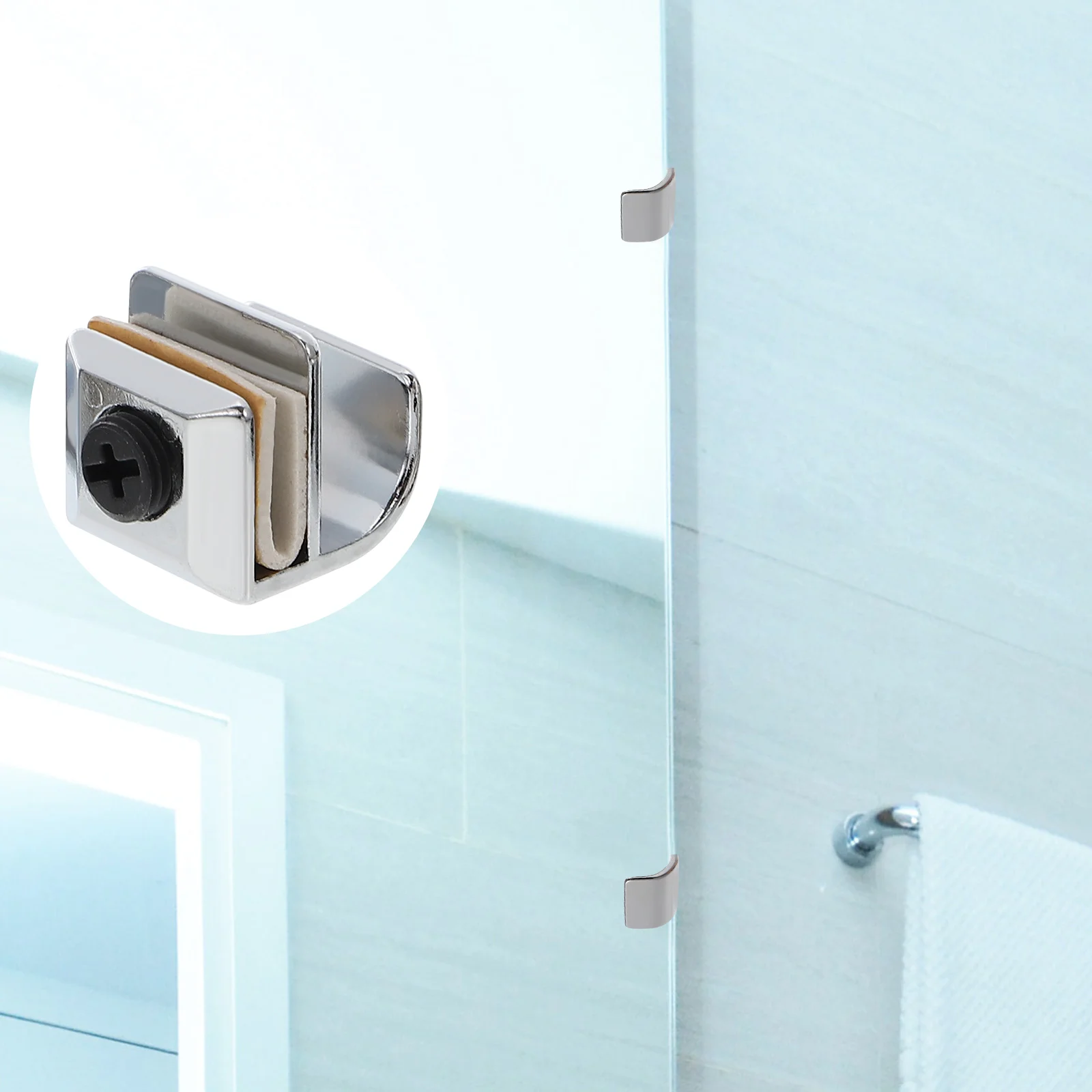 

4pcs Glass Door Handle Punch Free Zinc Alloy Glass Shower Door Handle Accessory