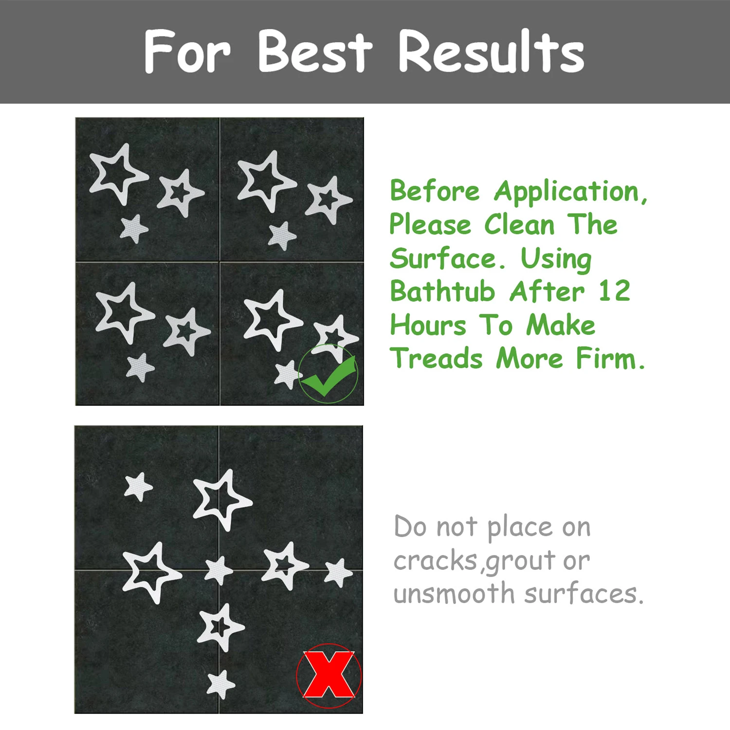 Five-pointed star Non Slip Bathtub Stickers 10PCS
