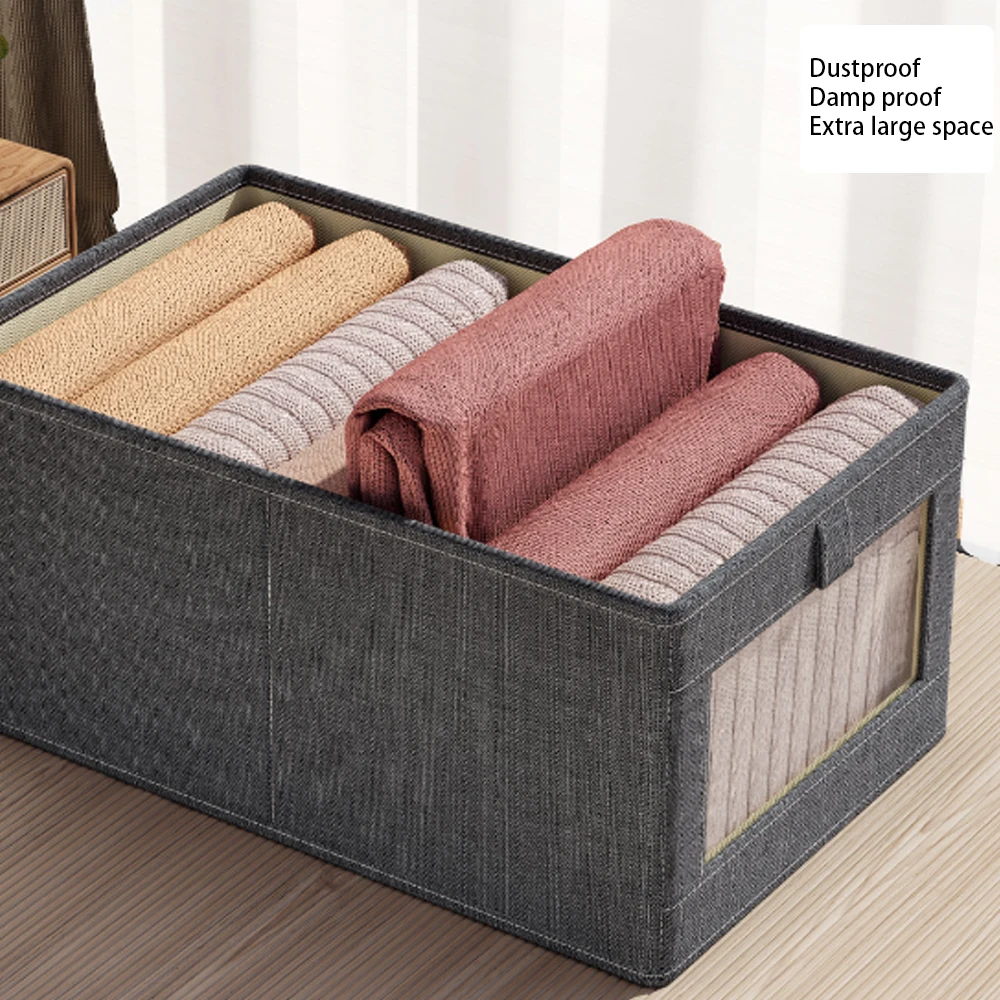 1PC/2PC Visible Window Organizer Fabric Organizer Pants Clothes Storage Goodies Closet Clothes Storage Box Drawer Organizer Box 3