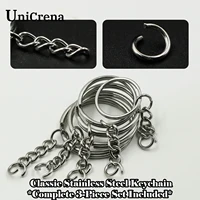 UniCrena Split Ring Stainless Steel Key Ring with Chain and Jump Rings Keychain for DIY Crafts, Jewelry Making, Dog Tags Bulk 4