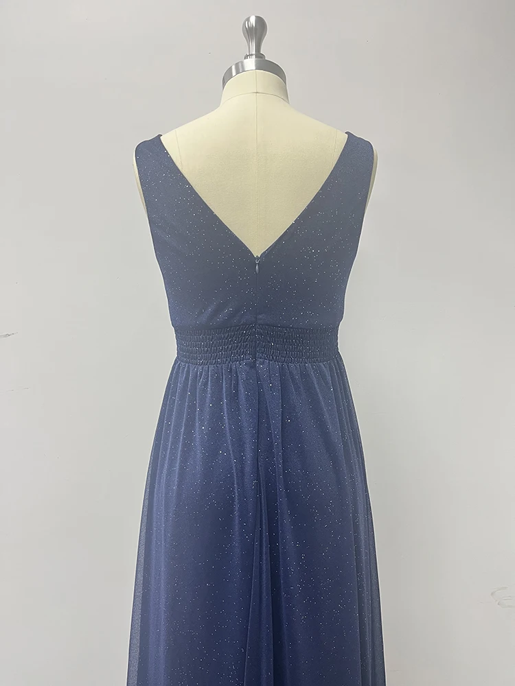 Navy Glitter Chiffon Gown S3014e269a71f4635abe99348ac3b4955e