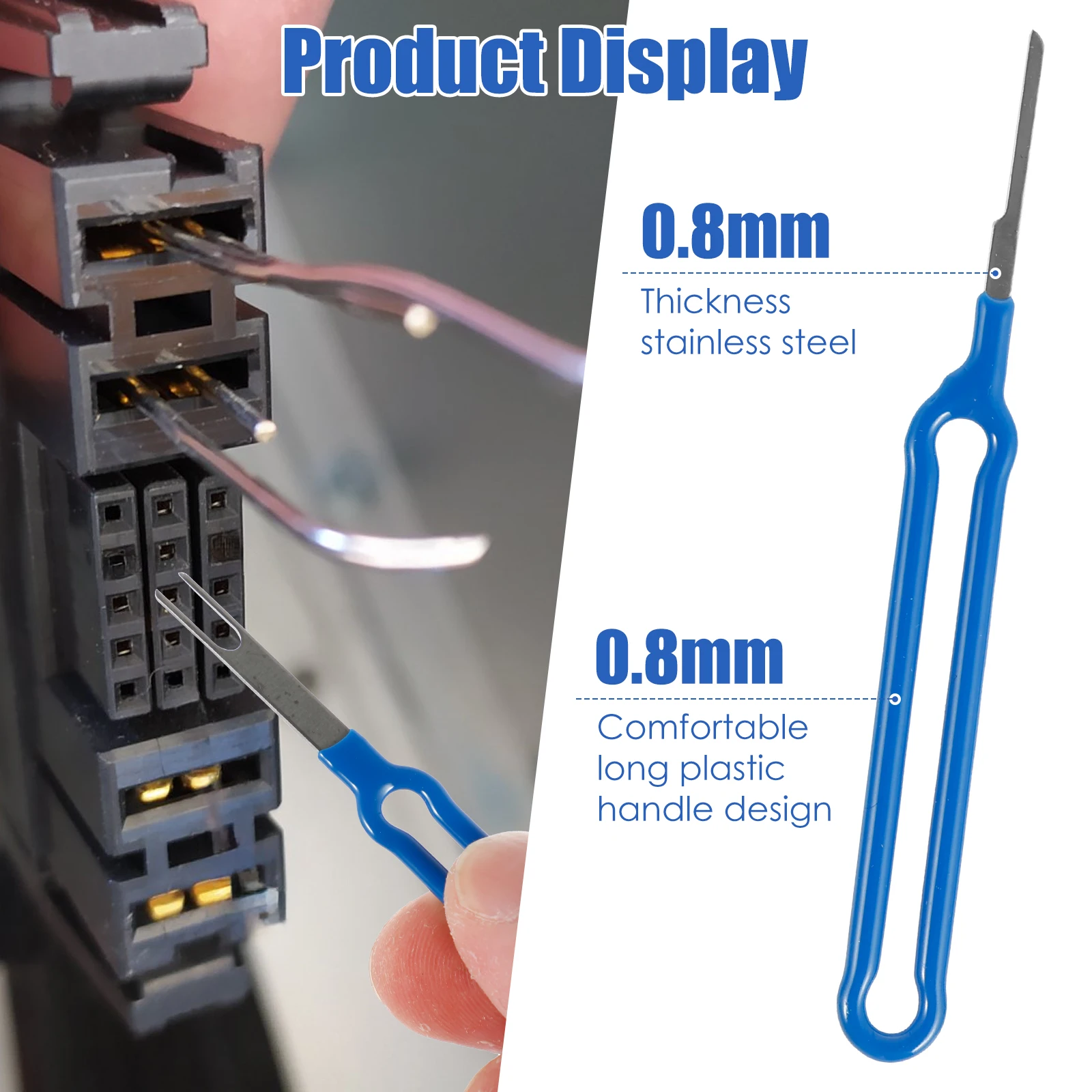 41Pcs Stainless Steel Plug Terminal Removal Tool Wire Crimp Split Connectors Pin Extractor Kit with Storage Box Car Repair Tools 3