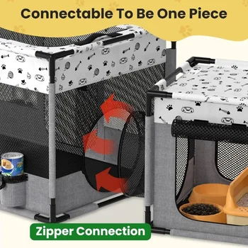 Cat Playpen, PVC Pipe Reinforced Kitten Dog Pet Playpens for Indoor Cats Enclosed, Portable Foldable Puppy Doggy Play Pen 3