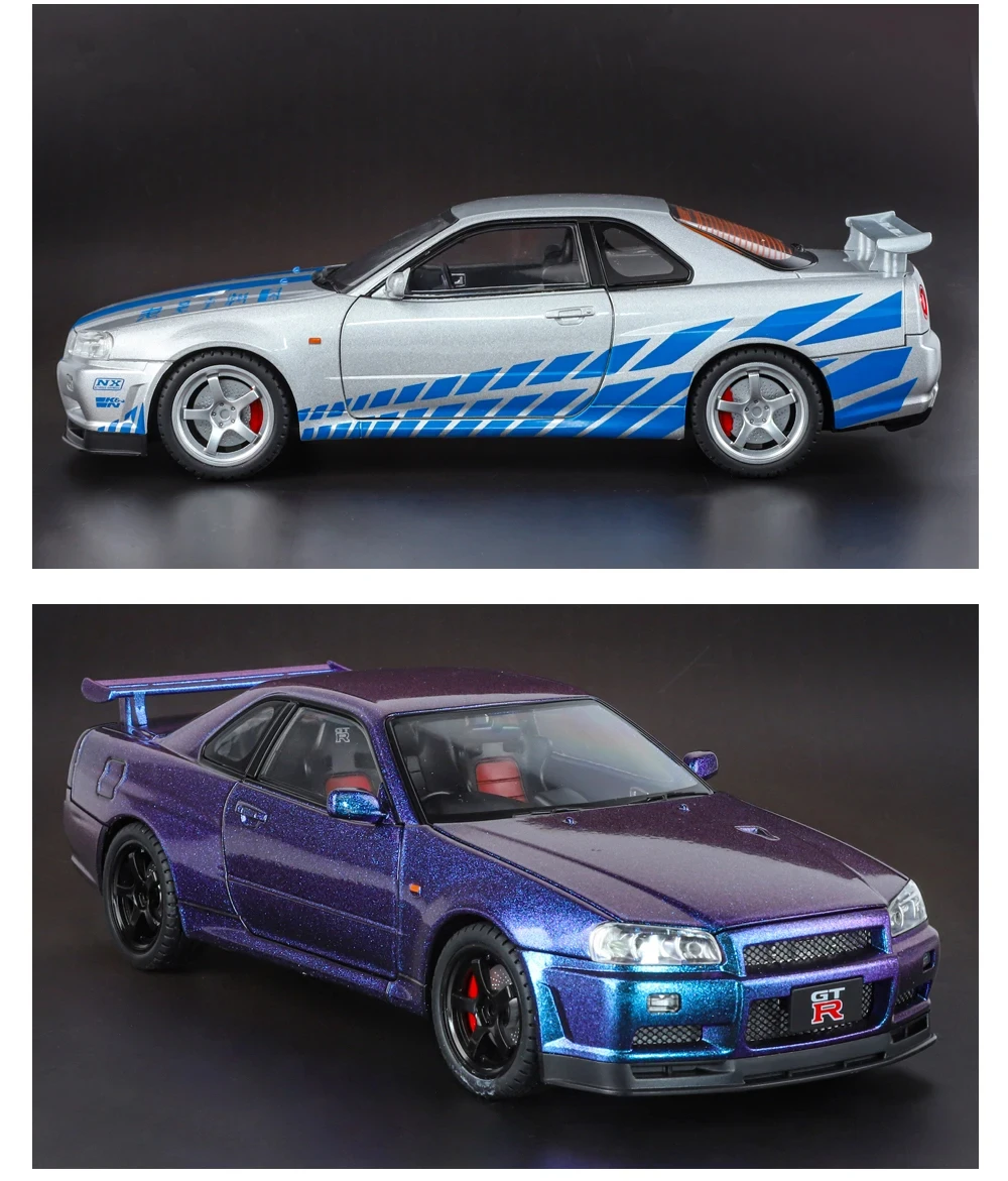 1/18 Skyline GTR R34 Legierung Modell Auto Spielzeug Diecasts Casting Sound und Licht Auto Spielzeug Für Kinder Fahrzeug – Detail 16
