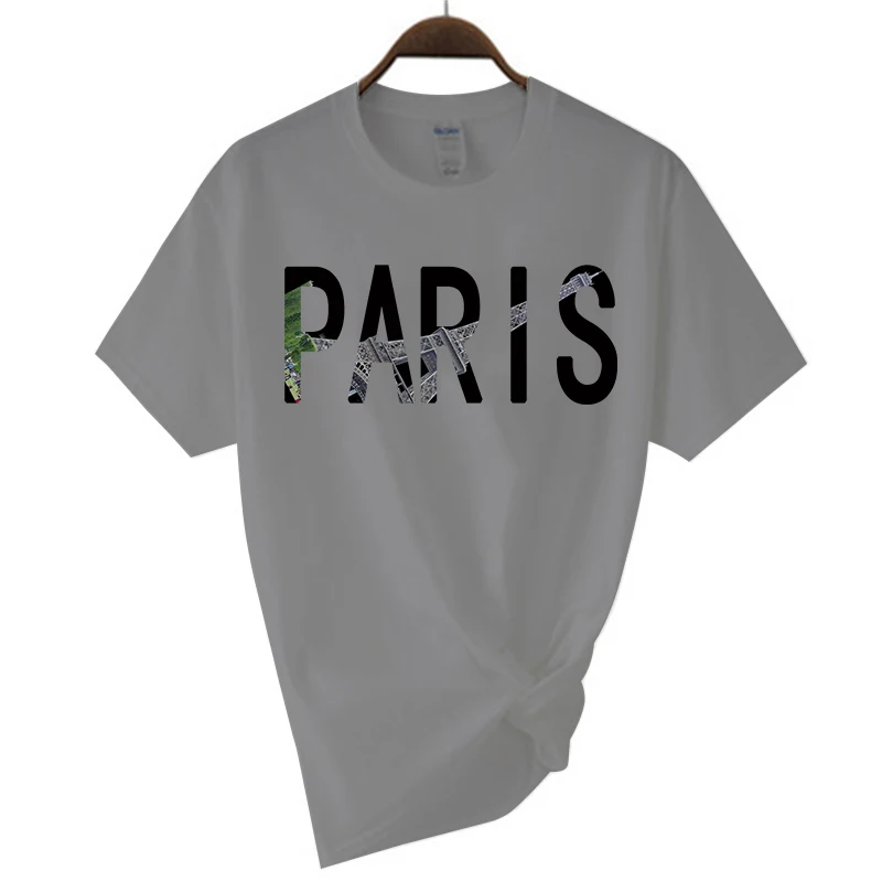 Mark PARIS Print Buschtawen T-Shirt fir Männer Casual Crew Neck Kuerzärm Moud Summer T-Shirten Tops Kotteng Iwwergréisst_voghion.com