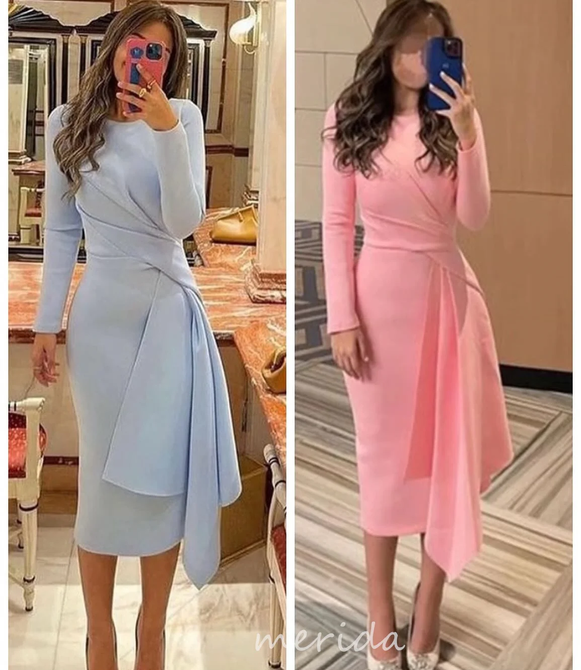 

Formal Evening Dresses V Neck Prom Dress Mermaid Pleated Sexy Party Dress Tea Length Saudi Arabia Women dresses formal occasions