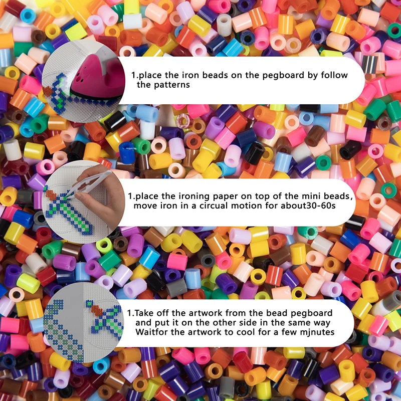 10000 pcs/Bag 2.6mm Hama Beads Puzzle Perlen Iron Beads Diy Perler Fuse Bead Intelligence Educational Toys thermal mosaic beads 3