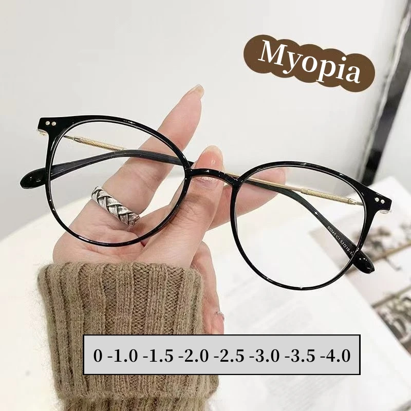 Women Fashion Prescription Near Sight Glasses Luxury Design Myopia Glasses Anti-Blue Light Computer Eyeglasses Diopter 0 To -4.0