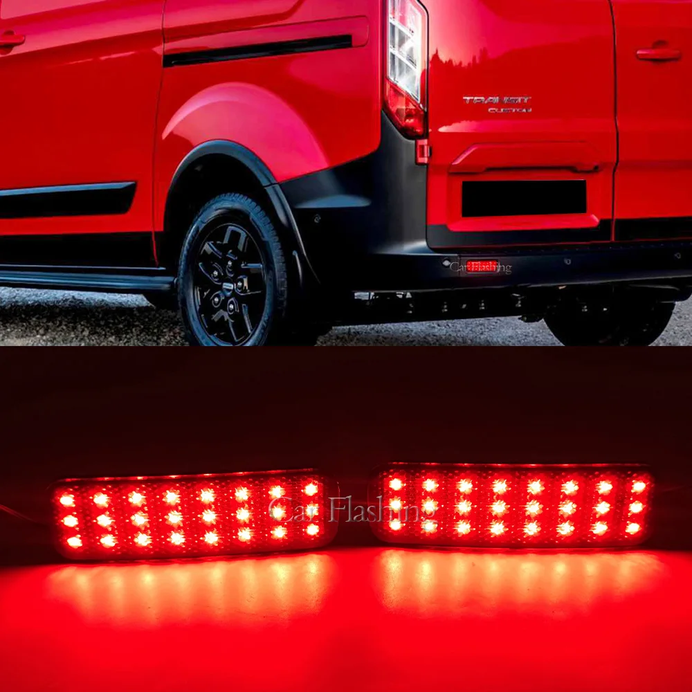 1 Set LED Rear Bumper Reflector Light For Ford Transit Van Custom ...