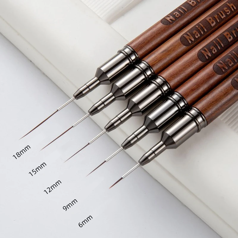 Sandalwood Extremely Fine Nail Design Line Pen Nail Construction Painting Brush Uv Gel Extension Drawing Carving Pen Diy