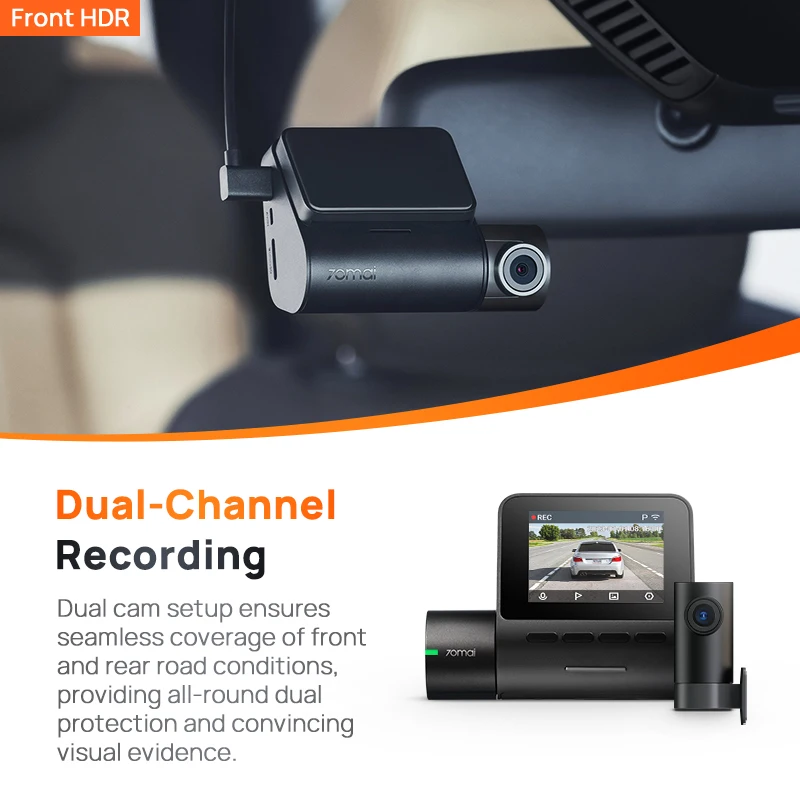 ۷ι  70mai ڵ DVR1080P ڵ ڴ  ķ A200, 2 ġ LCD ȭ, 24 ð  , 130  FOV  ä ڵ