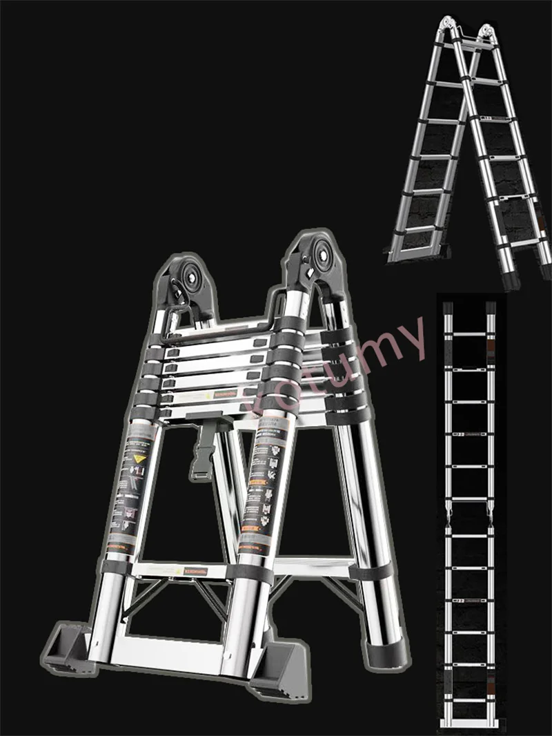 3.4/4.2M Household Telescopic Folding Ladder Portable Thickened