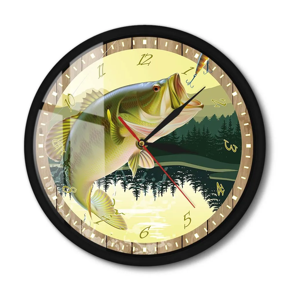 It's Fish O'clock Metal Frame Wall Clock Silent Quiet Sweep Quartz