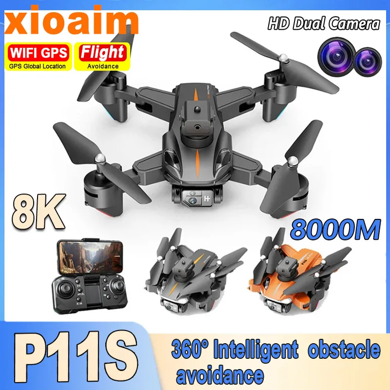 

For Xiaomi P11S Drone 8K Camera 360 Obstacle Avoidance MINI Aerial Photography Helicopter Professional Foldable Quadcopter