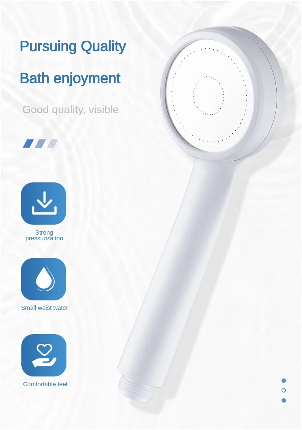 Description Picture 5 of itemHigh Pressure Water Saving Rainfall Shower Head Bathroom Accessories ABS Chrome Holder Showerhead Bathroom Accessories