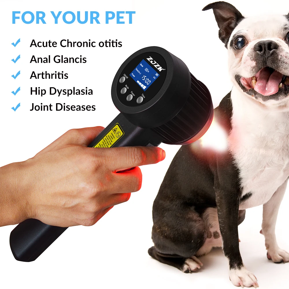 ZJZK 5000mW 15X808nm 10X650nm Professional Acupuncture Cold Laser Therapy for Animals Pets Injury Wound Pain Healing zjzk 980nm×4 808nm×4 650nm×16 high power low level cold laser healing low level laser care low healing wounds relieve pain