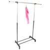 Single-bar Vertical & Horizontal Stretching Stand Clothes Rack with Shoe Shelf YJ-02 Black & Silver 5