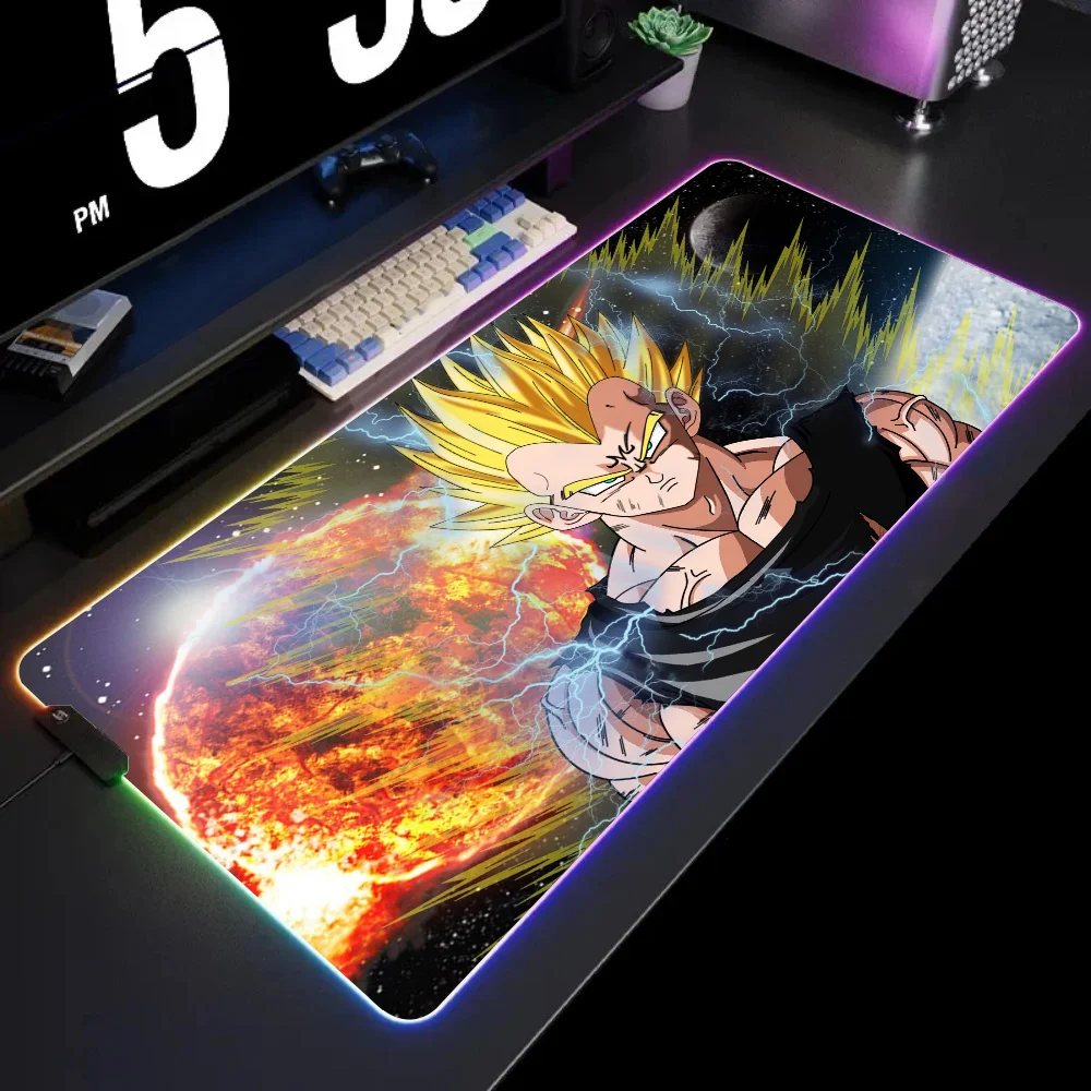 D-드래곤 볼 LED 마우스 패드, 게이밍 룸 장식, 데스크 PC 게이머 캐비닛 데스크 매트, 큰 마우스 패드, 사무실 액세서리