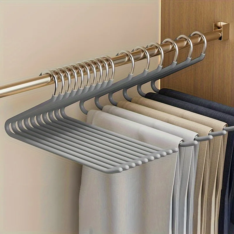 Z-shaped Pants Hanger 10pcs Heavy Duty Metal Space-saving Clothes Hanger for Home Storage & Store Display
