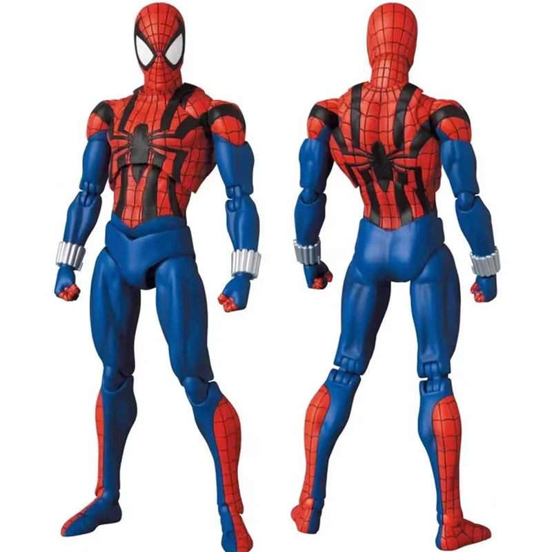 Spiderman Mafex 143 Classic Costume Anime Figure Ver Miles Morales Spider-Man Action Figure Figurine Toys Kids Xmas Gift