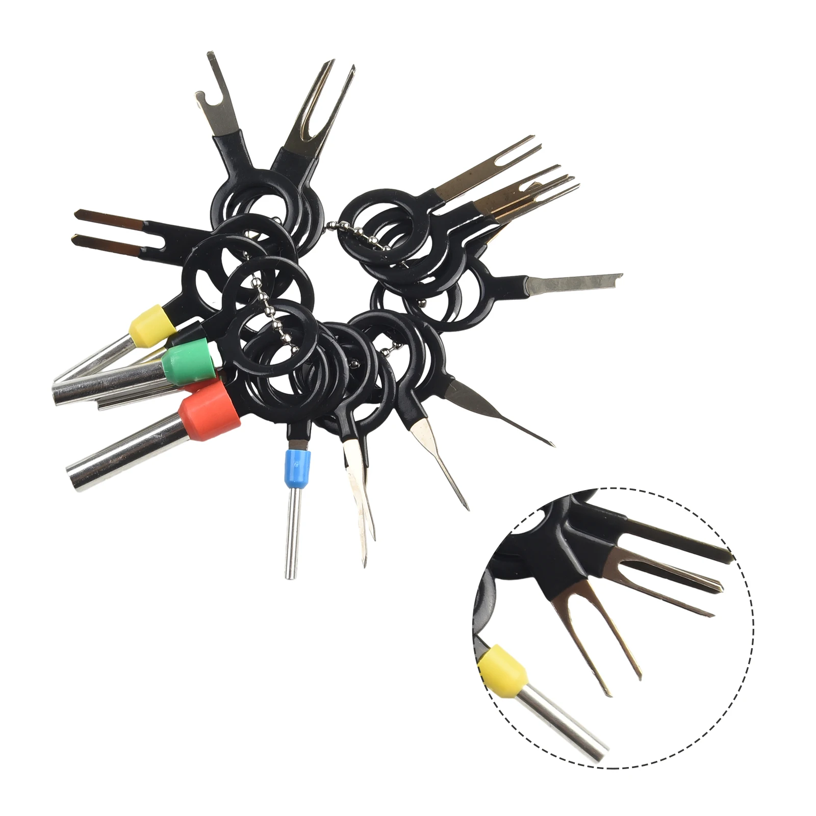 

Tool Kit Terminal Removal Wire Harness Repair 100Pcs Connector Crimp Pin Removal Terminal Back Needle Tool Universal Durable New