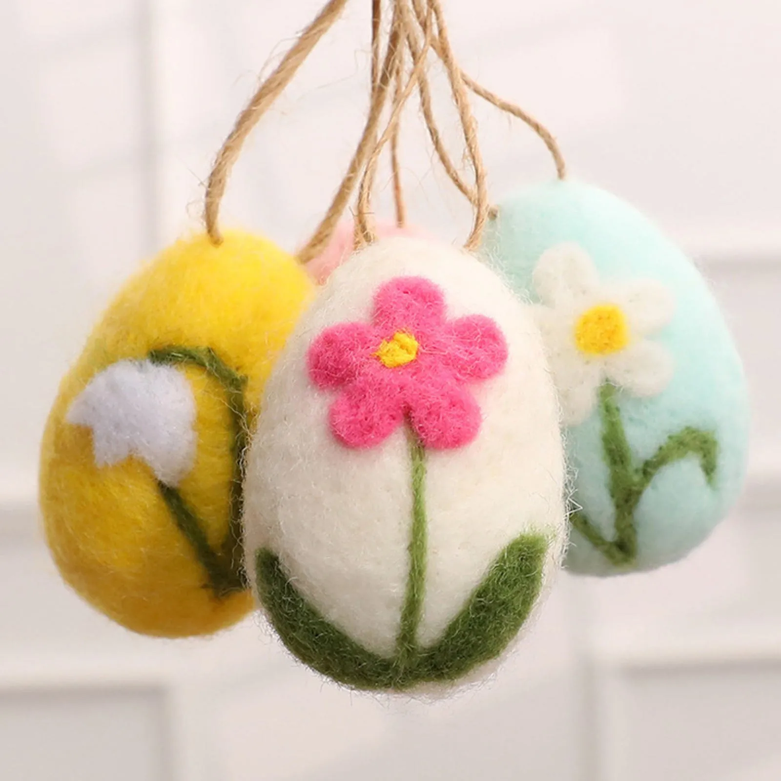 12pc Egg Hanging Ornament Colorful Painted Easter Egg For Tree Pendant Garland Room Hummingbird Stained Glass Window Hanger 6