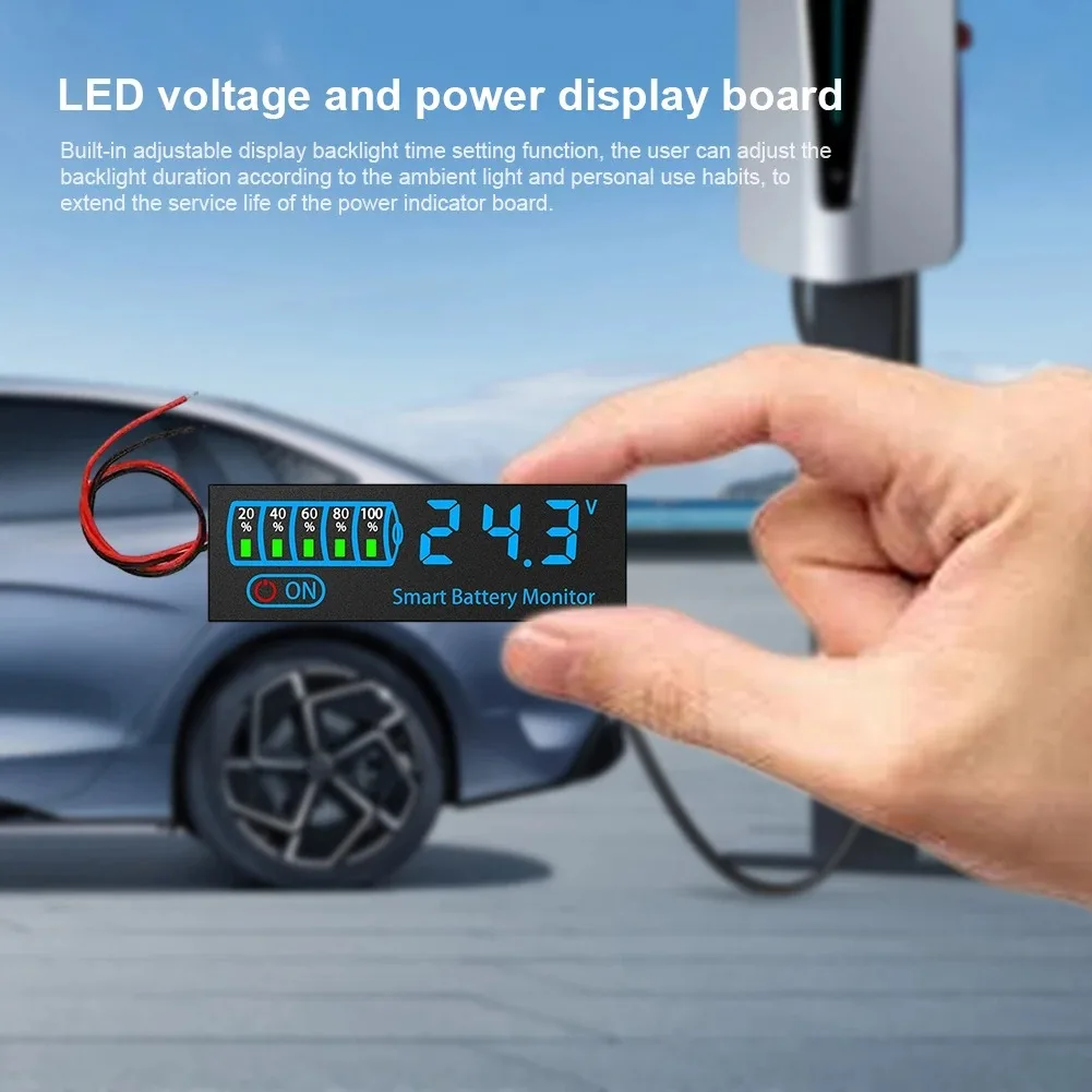 DC 7-55V Acid/Lithium Universal Battery Charge Indicator Board LED D isplay Indicator Voltage Charge Indicator 20MA with Alarm