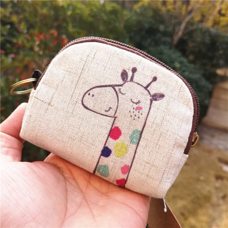 Coin Purses Korean Printed Mini Coin Wallet Bag Card Holder ID Credit Holder Pocket Women Girls Kids Cosmetic Bag