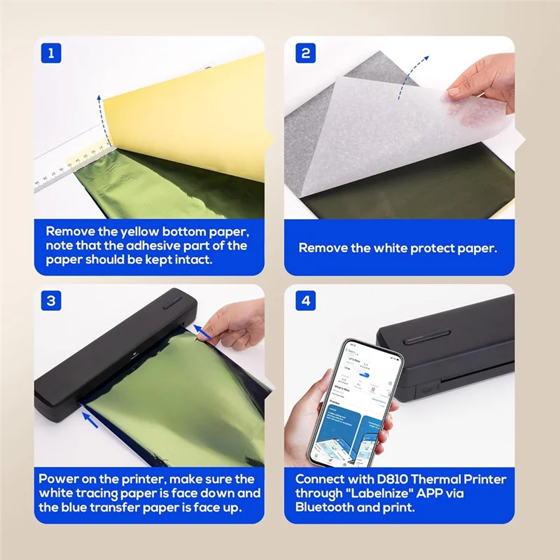 문신 전사 용지, 문신 전사 키트용 A4 크기 열 스텐실 용지 - DIY 문신 트레이싱 페이퍼