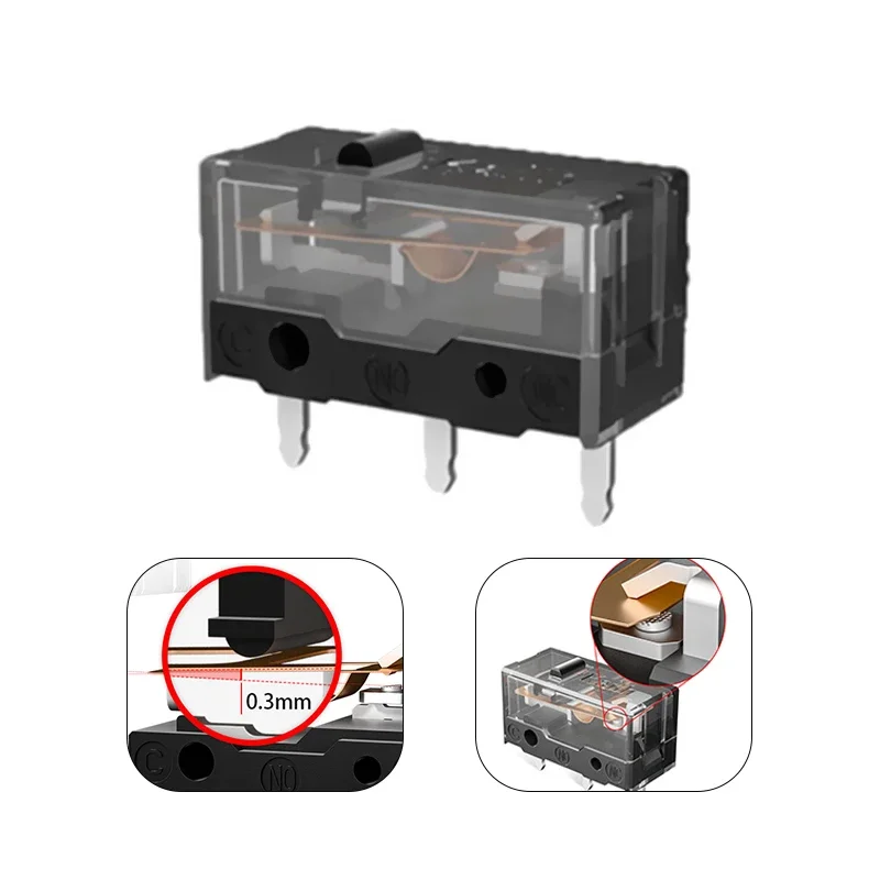 Micro Interruptor Original do Rato do Kailh Botão Micro Contator do Ouro Ponto Preto de Pinos 80 Milhões Clique a Vida gm 8.0 Peças Peças - Imagem 3