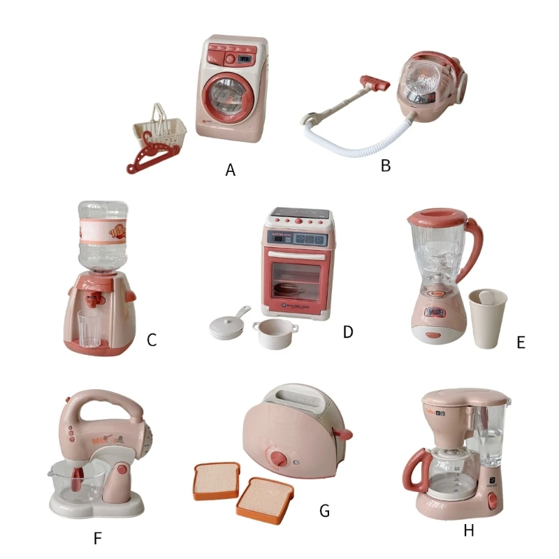 Electric Kitchen Appliance Toy for Girls with Sound & Light Simulation Coffee Maker/Toaster Kitchen Toy Motor Skill Toy 6