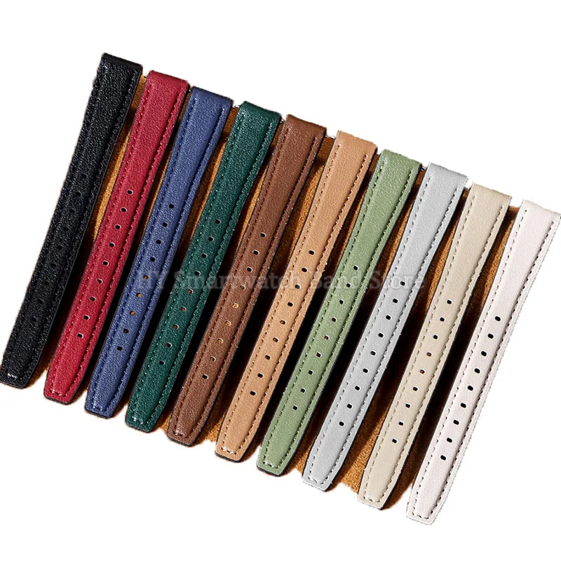 Premium Ultra-Thin Leather Watch Strap with Quick Release and Silicone Backing