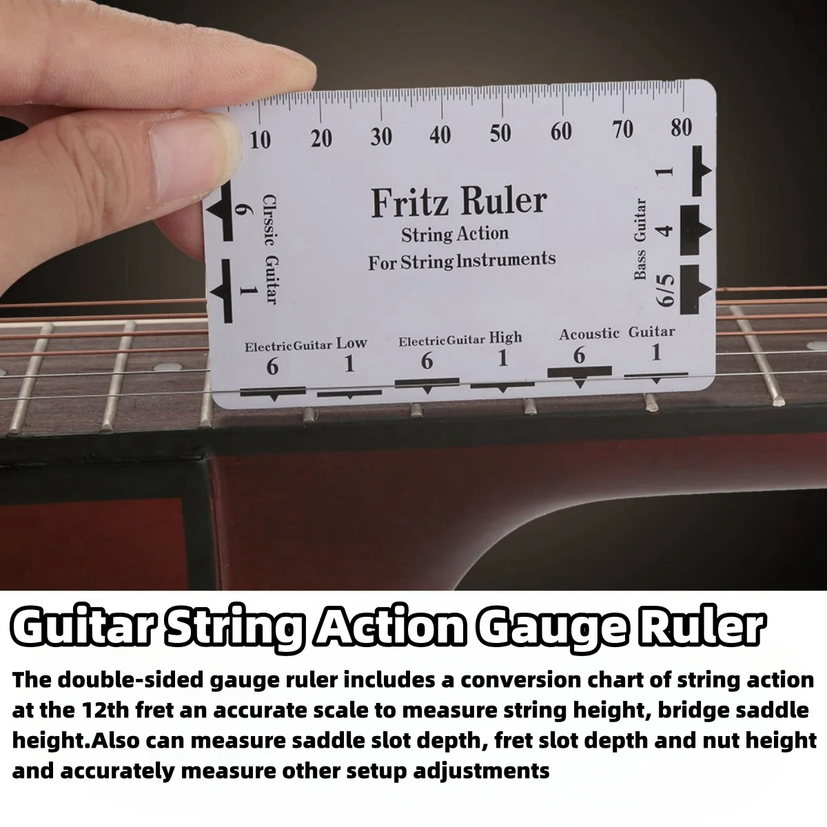 Guitar Measurement Tool String Height Specification Ruler Card Luthier Instrument Accessories