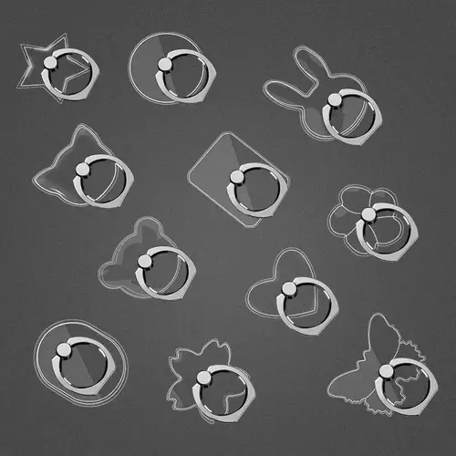 1/2/3/4pcs Transparent Cute Animal Round Phone Stand Foldable 360 Rotating Mobile Phone Ring Holder Smart Phone Accessories - Image 2