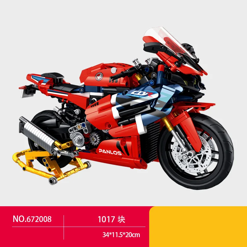 기술 규모 시뮬레이션 일본 혼다 오토바이 CBR 1000 RR RSP 빌딩 블록 어린이 선물을위한 모델 벽돌 장난감을 조립
