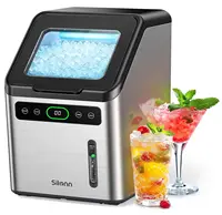 Nugget Ice Makers Countertop - 44lbs per Day Ice Machine with Self-Cleaning, Timer Pebble Ice Maker with Soft Chewable Ice, One- 1