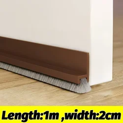 Universal Door Bottom Brush Seal Strip - Dust, Insect & Wind Blocker with Self - Adhesive Rubber Strip - 3M-(3PCS) (Brown)