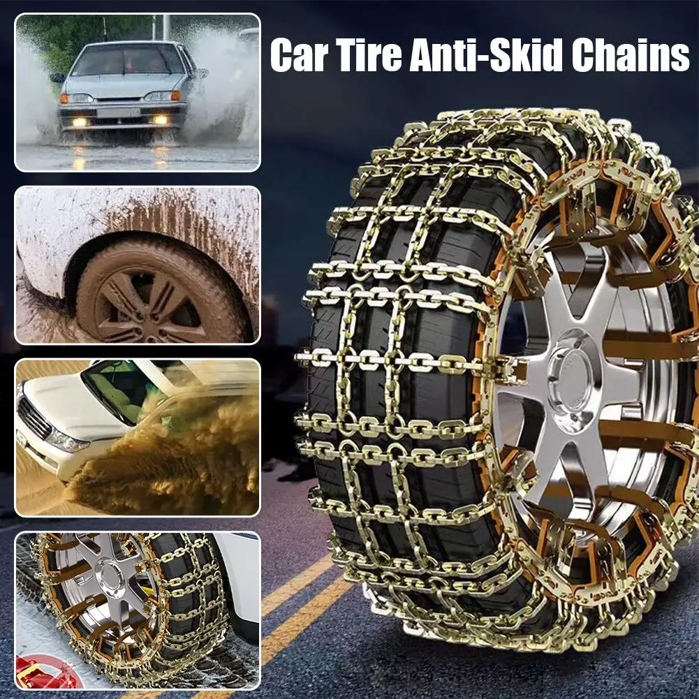 Tire Chains Snow Auto Tire Snow Chains Auto Tire Anti-skid Chain Mud Sand Metal Anti-skid Chain 195 285mm Car SUV Tires