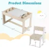 Multifunctional Kids Table & 2 Chairs Set w/ Removable Double-sized Tabletop