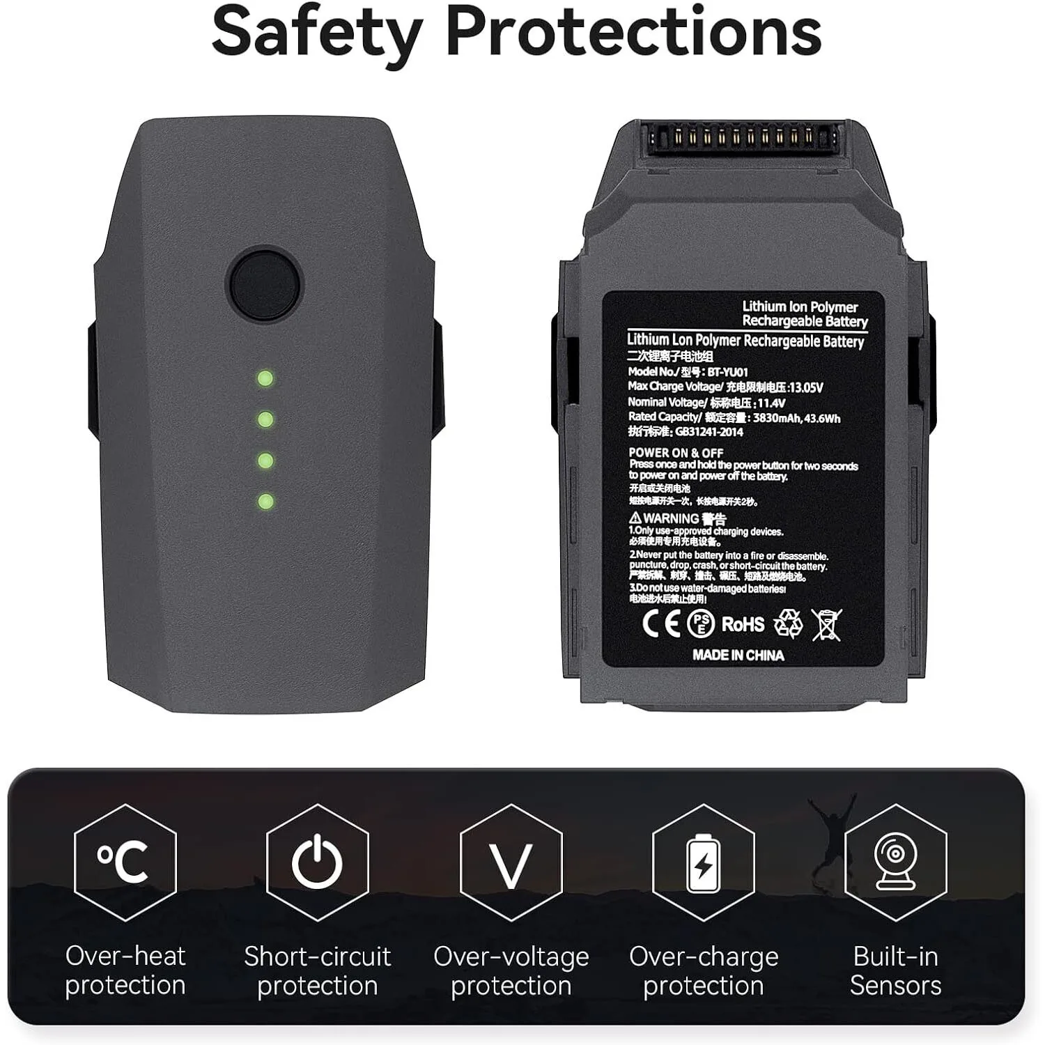 Batterie Intelligente Mavic Pro 3830mAh 11.4V 27min - Lot 1 ou 2
