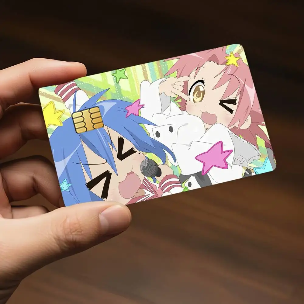 Anime Lucky Star Credit Dekorative Karten-Aufkleber, geeignet für Bankkarten, Metro Transit, kratzfest, Geschenk, 4 Stück – Detail 6