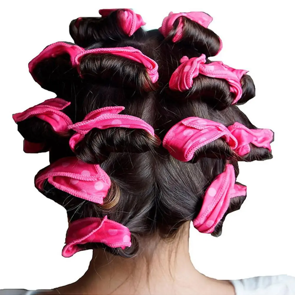 Curler Rollers 12Pcs DIY Night Sleep Foam Hair Styling Tool Flexible Soft Satin Sponge Pillow Hair Rollers No Heat