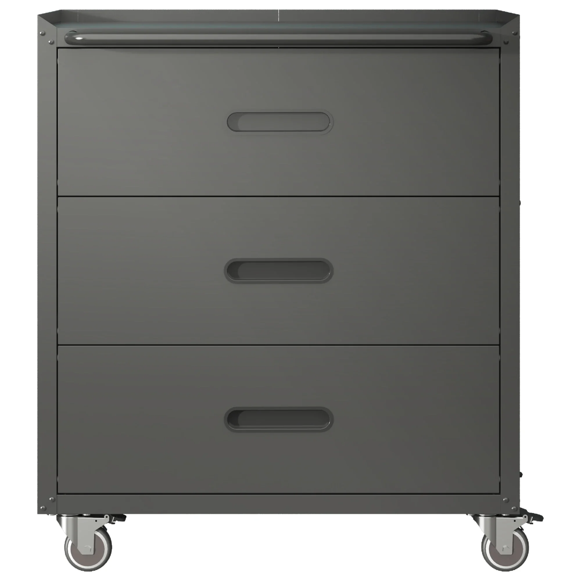 Hochwertiger rollender Werkzeugschrank aus Metall – 3 Schubladen, 75 × 42 × 88 cm, schwarz/grau, für Garage, Büro und Haushalt. – Detail 20