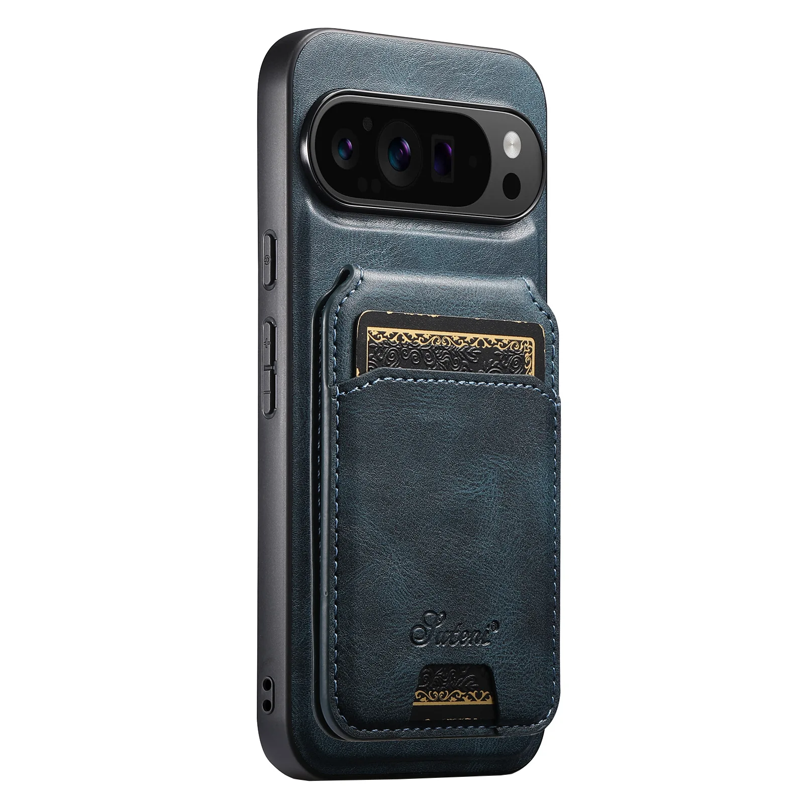 Magnetic Detachable Leather Wallet Case with Shockproof Kickstand and Card Holder
