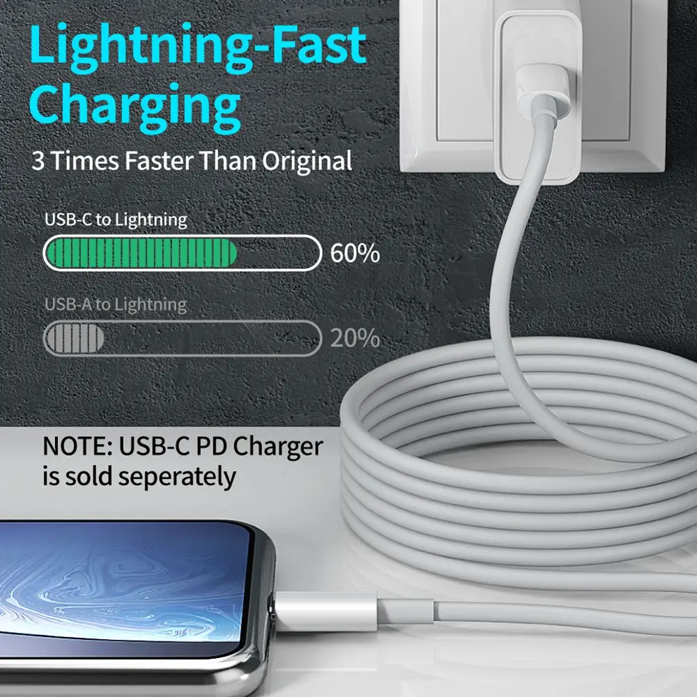 Type C To Lightning Cable 1pc 2pcs MFi certification Fast Charging Suitable for iPhone 13 charger USB Type C