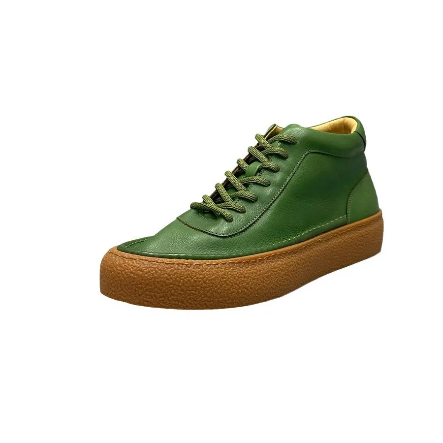 New Senior Fashion Leather Suede Versatile Simple High Top Casual Trend Board Walking Male Shoes Oxford Sneakers Men Ankle Boots 5